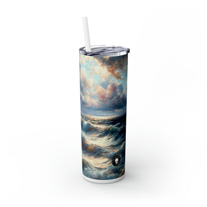 "Storm-Tossed Seas" - The Alien Maars® Skinny Tumbler with Straw 20oz Impressionism