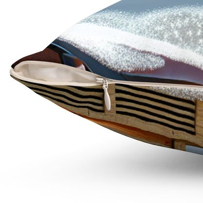 "Winter Hideaway" - The Alien Spun Polyester Square Pillow Photorealism Style