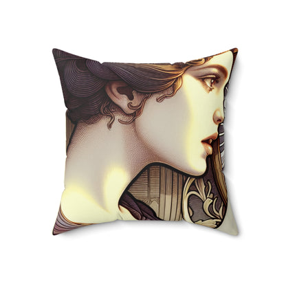 « Reflet de la beauté » - L’Alien Spun Polyester Square Pillow Art Nouveau