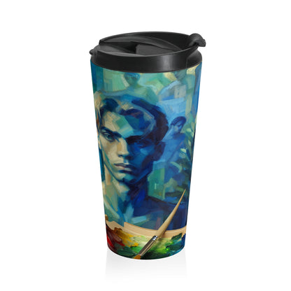 "Soothing Gaze" - The Alien Stainless Steel Travel Mug Expressionism Style