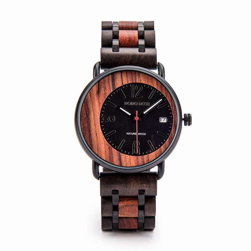 Reloj de cuarzo de madera.