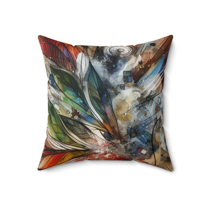 "Abstracted Emotional Journey" - The Alien Spun Polyester Square Pillow Abstract Expressionism