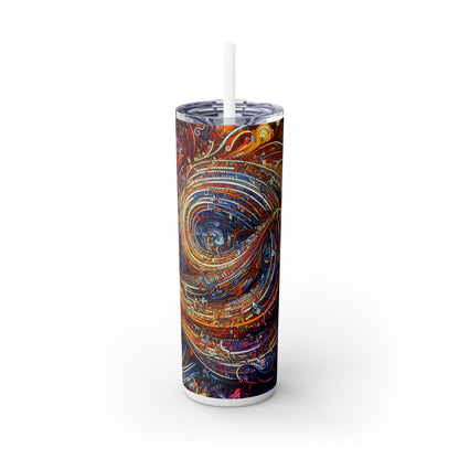 'Cyber Journeys' - The Alien Maars® Skinny Tumbler with Straw 20oz Digital Art