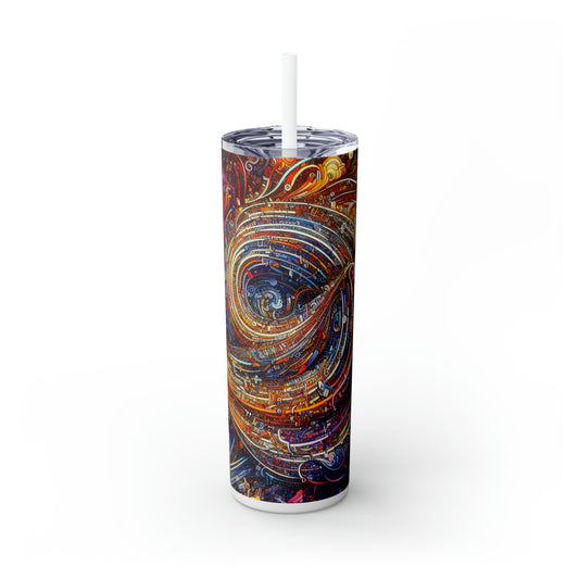 'Cyber ​​Journeys' - The Alien Maars® Skinny Tumbler avec paille 20oz Art numérique