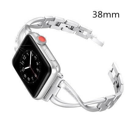 Compatible with Apple, Women Watch Band For Watch Bands 38mm 42mm Diamond Stainless Steel Bracelet For Iwatch Series 3 2 1 Bracelet