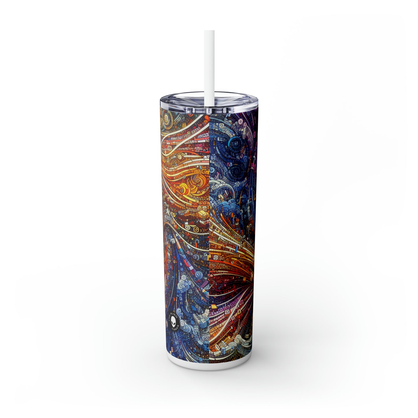 'Cyber Journeys' - The Alien Maars® Skinny Tumbler with Straw 20oz Digital Art