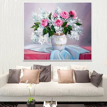 5D Round Full Drill Floral Diamond Painting Rose Modern Home Decor Diy Diamond Painting Needlework Crystal Embroidery Picture