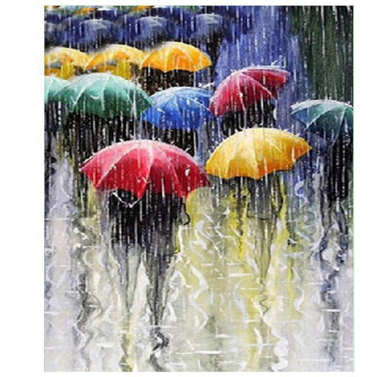 5D Diamond Painting -  Bunte Regenschirme