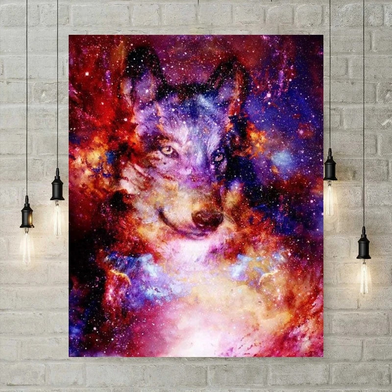 5D Diamond Painting - Melkweg Wolf