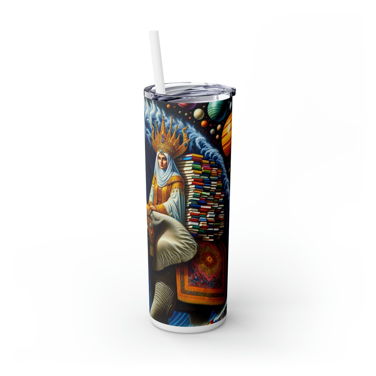 "The Wondrous Ride" - The Alien Maars® Skinny Tumbler with Straw 20oz Surrealism Style