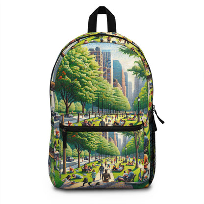 "Dotty Cityscape" - La mochila alienígena estilo puntillismo