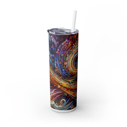 'Cyber Journeys' - The Alien Maars® Skinny Tumbler with Straw 20oz Digital Art