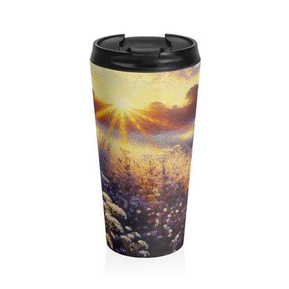 "Wildflower Sunrise" - The Alien Tasse de voyage en acier inoxydable Style impressionnisme