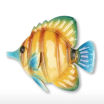 Indoor Tropical Striped Fish Art Wall Hanging