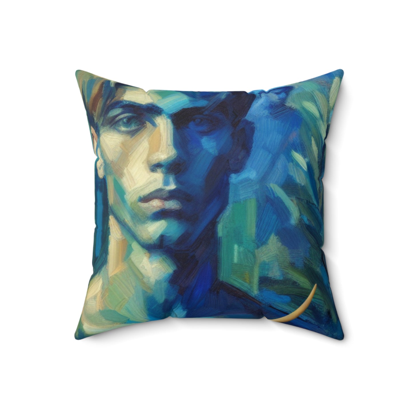 "Soothing Gaze" - The Alien Spun Polyester Square Pillow Expressionism Style