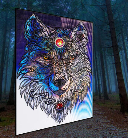 Mit Perlen - Der Wolf - Diamond-Painting