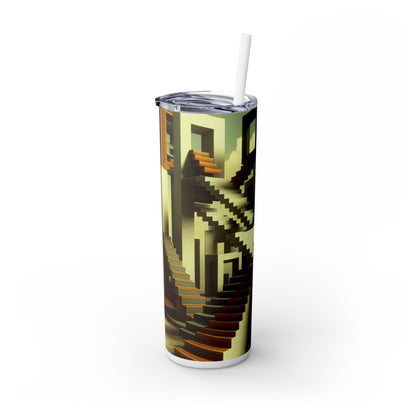 "The Stairway to Paradox" - The Alien Maars® Skinny Tumbler with Straw 20oz