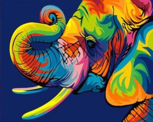 ELEFANTE MULTICOLOR 40x50CM