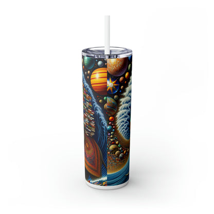 "The Wondrous Ride" - Vaso delgado con pajita de Alien Maars® de 20 oz estilo surrealista