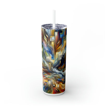 "Storm of Emotions" - The Alien Maars® Skinny Tumbler with Straw 20oz Expressionism