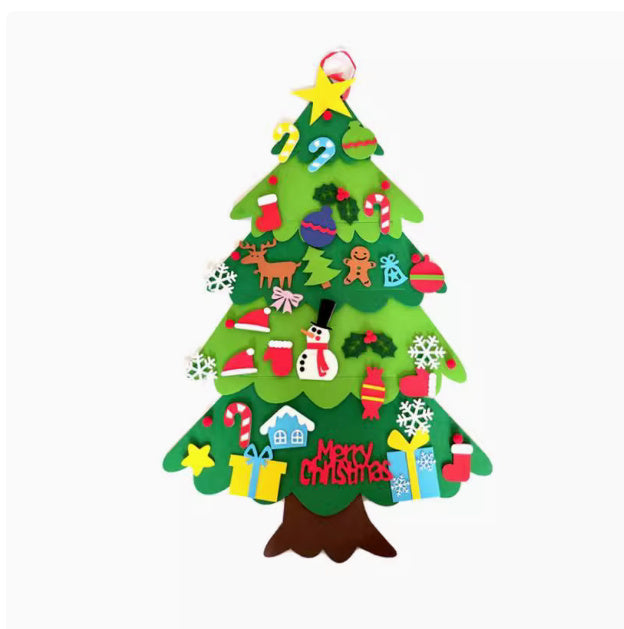 Árbol de Navidad de fieltro para hacer tú mismo, decoración navideña para el hogar Navida