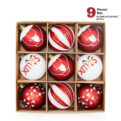 Christmas Theme Hand Drawn Christmas Ball Set Hanging Decorations