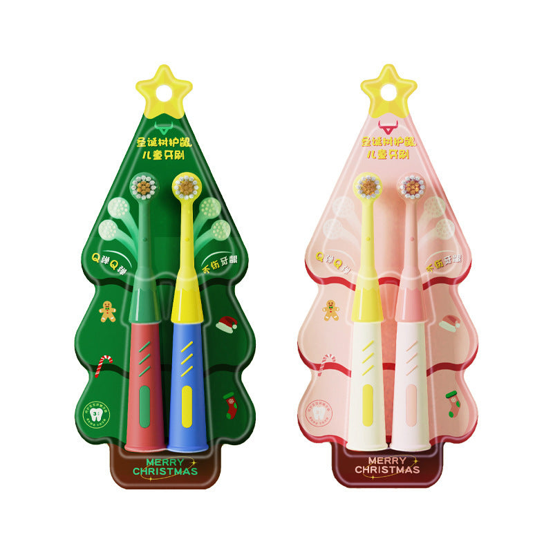 Brosse à dents pour enfants 2 pièces Arbre de Noël de dessin animé