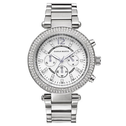 Reloj de mujer decorado con diamantes.