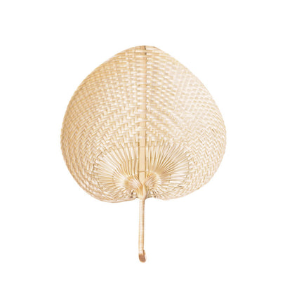 Hand Woven Bamboo Fan With Peach Shape For Enjoying Cool