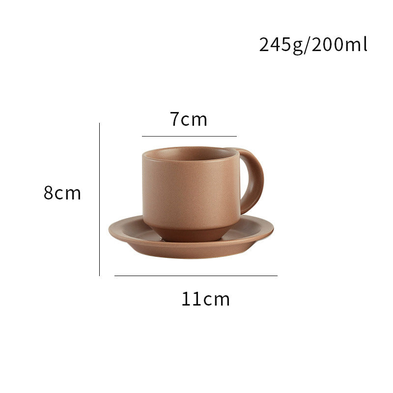 Taza de café de cerámica de terciopelo con bandeja