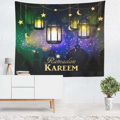 Colorful Lantern Living Room Bedroom Tapestry Eid Mubarak Wall Carpet Mural