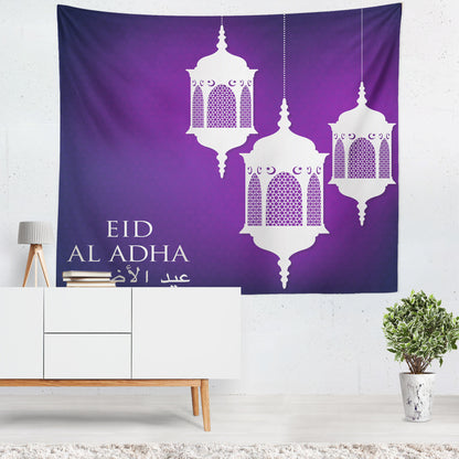 Colorful Lantern Living Room Bedroom Tapestry Eid Mubarak Wall Carpet Mural