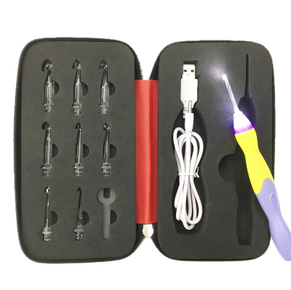 Rechargeable Light Crochet Hook With Interchangeable Head Knitting Needle Set