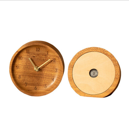 Reloj de escritorio de teca, mesa de péndulo para dormitorio, madera