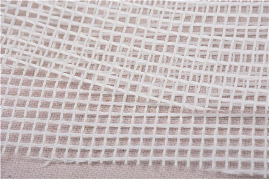 White Segment Crochet Cross Stitch Wool Ball Carpet Woven Mat Mesh Cloth