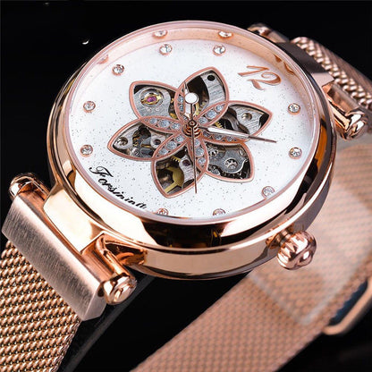 Casual Mesh Belt Automatic Mechanical Watch