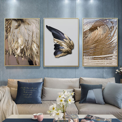 Nordic Ins Light Luxury Feather Living Room Sofa Background Wall Decorative Painting