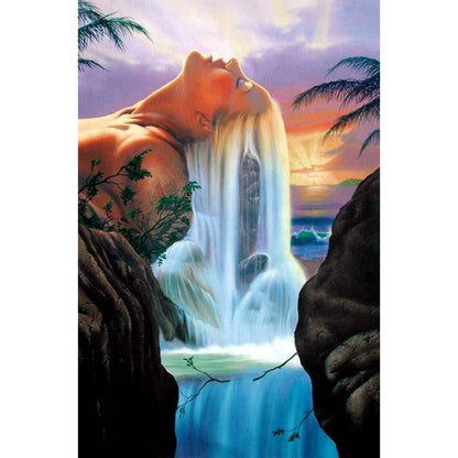 Diamond Painting Artistic Conception Waterfall Landscape Decoration Painting Cross Stitch Bedroom Painting