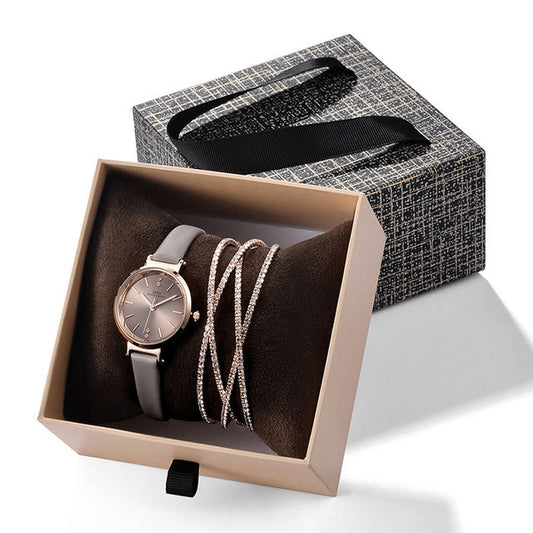 Reloj Exquisito Cajón Caja Pulsera De Cristal Conjunto De Reloj Fuente