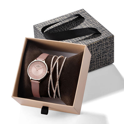 Reloj Exquisito Cajón Caja Pulsera De Cristal Conjunto De Reloj Fuente