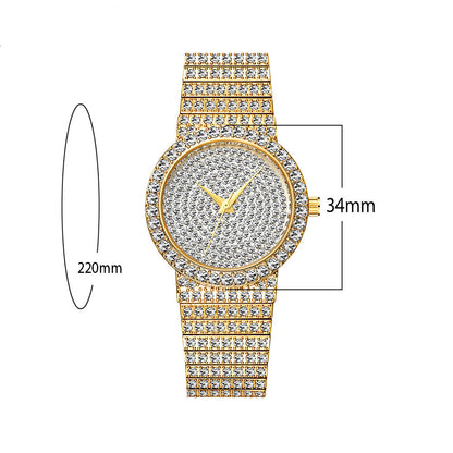 Reloj para Mujer Reloj De Cuarzo Resistente Al Agua con Diamantes Y Estrellas Versión Coreana Dorada