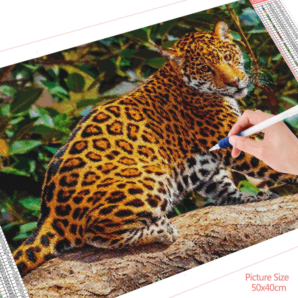 5D Diamond Painting Leopard Baby