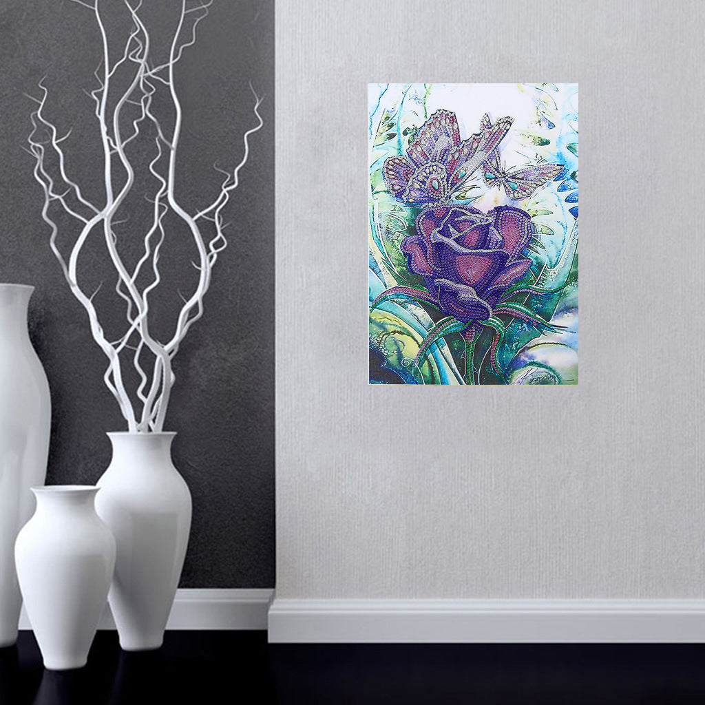 Special-Shaped Diamond New 5D Diamond Painting Purple Rose