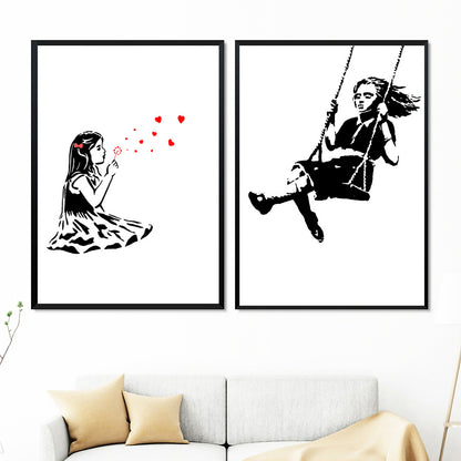 Graffiti Art Abstract Girl Decoration Painting Core Living Room Decoration