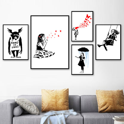 Graffiti Art Abstract Girl Decoration Painting Core Living Room Decoration