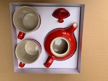 Red Teapot Tea Cup Set 700Ml Teapot 350Ml Mug Tea Set