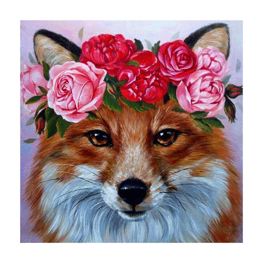 5D Diamond Painting Living Room Explosion Flower Hat Fox