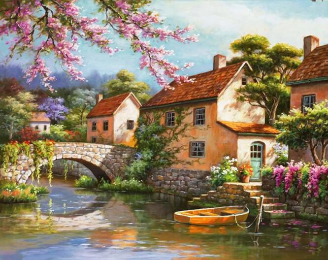 Countryside Landscape Diy Painting By Numbers