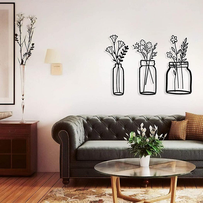 Flower Silhouette Wall Decoration Metal Wall Hanging Silhouette Art Decoration