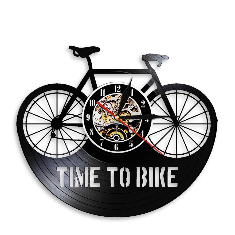 Vinyl Clock Bicycle Retro Nostalgic Record Wall Clock Wall Art Clock